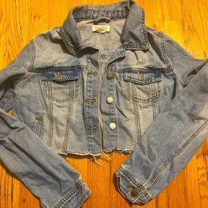 CROPPED JEAN JACKET BLUE SIZE MEDIUM